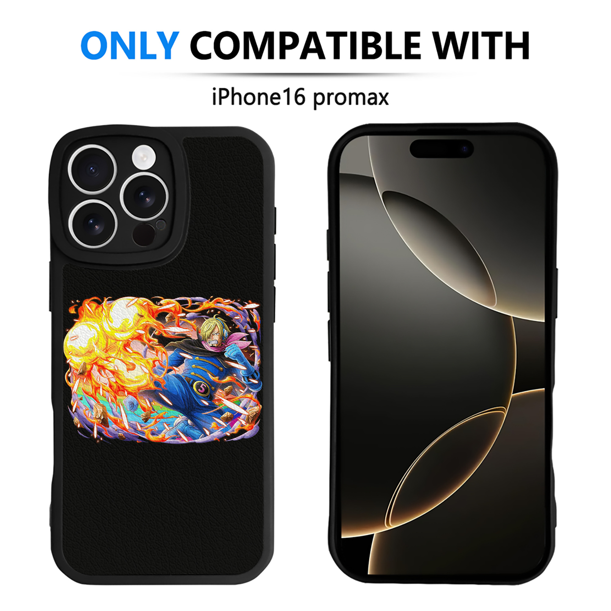 （画像用） ワンピース サンジ ONE PIECE Sanji 【iPhone 16シリーズ対応】シリコンスマホケース（レザー調） 材質：シリコン
